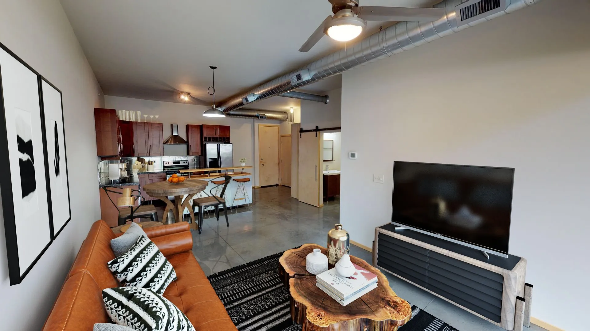 Apartment kitchen and dining area