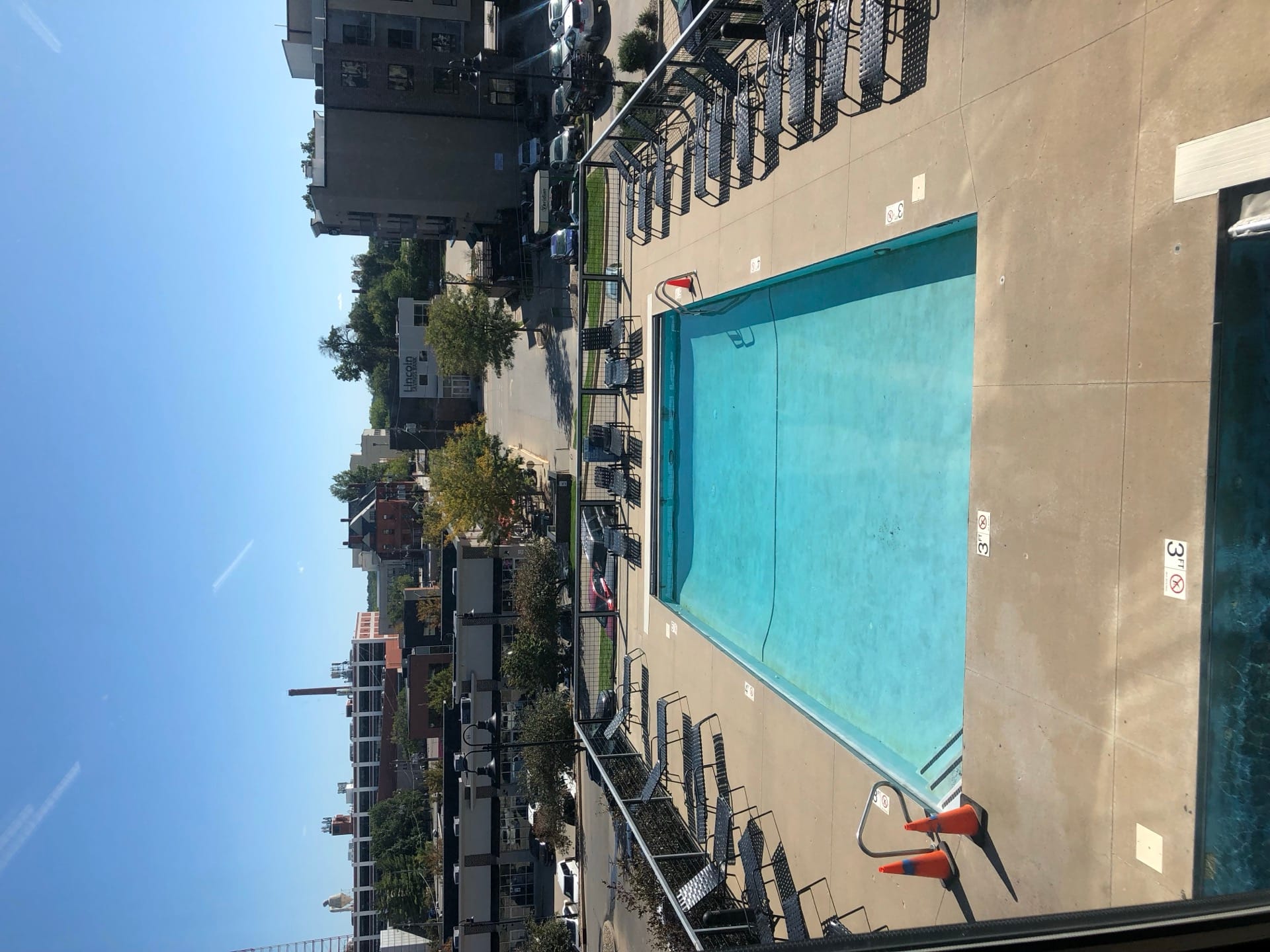 Overview of the pool and sundeck