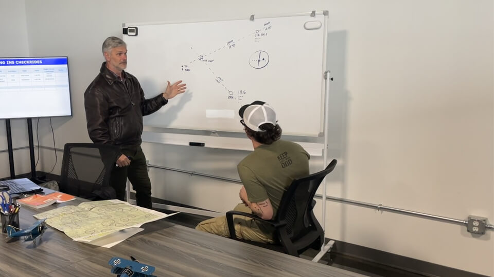 Experienced Flight Instructor Teaching a Student Pilot